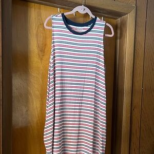 Time and Tru Sleeveless Striped Midi Dress - Red, Black, White